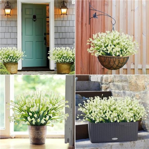 20 Bundles Artificial Flowers for Outdoors Fake Calla Lily Flowers, White - Picture 3 of 7